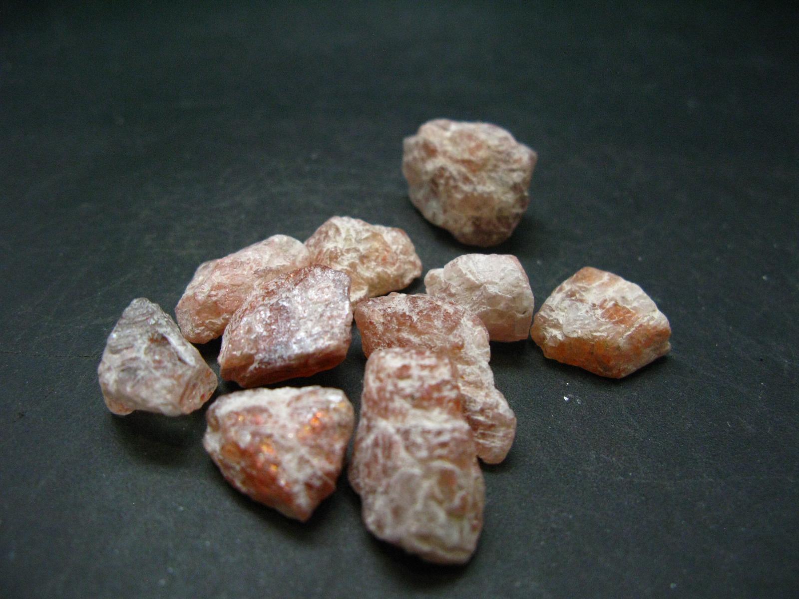 Lot Of 10 Sunstone Raw Crystals From Tanzania - 106.10 Carats