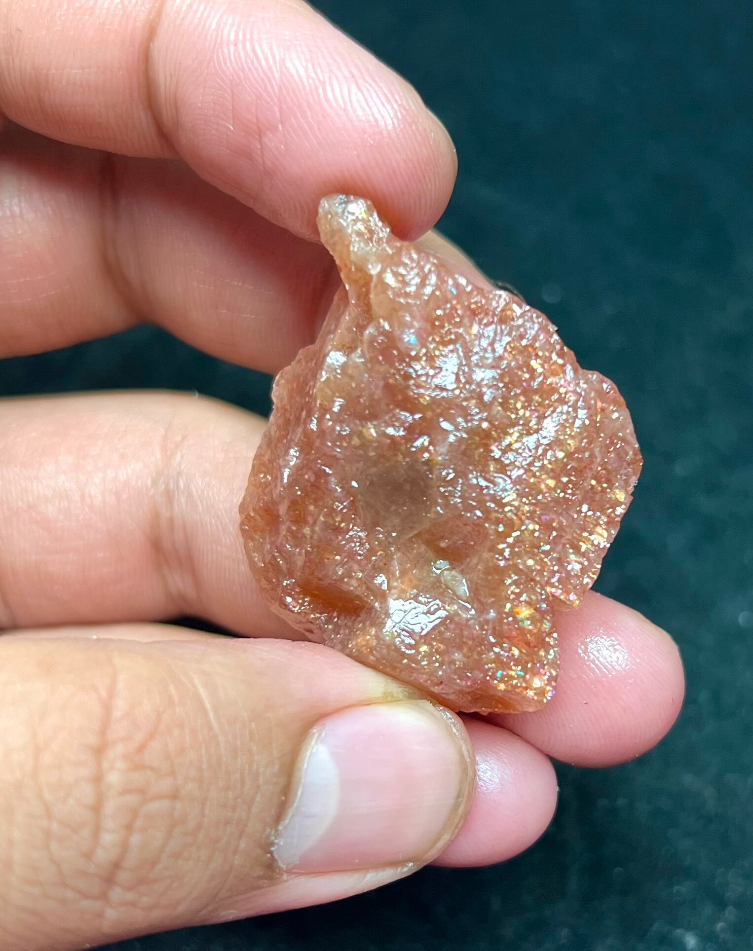 Real Sunstone Rough Stone | Natural Raw Flashy Crystal 24.9g 32x28x15mm