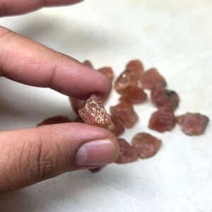 Raw Sunstone Rough Stone | Flashy Orange Crystal Lot 18-20mm