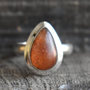 Aaa Sunstone Ring, 925 Sterling Silver, Orange Gemstone