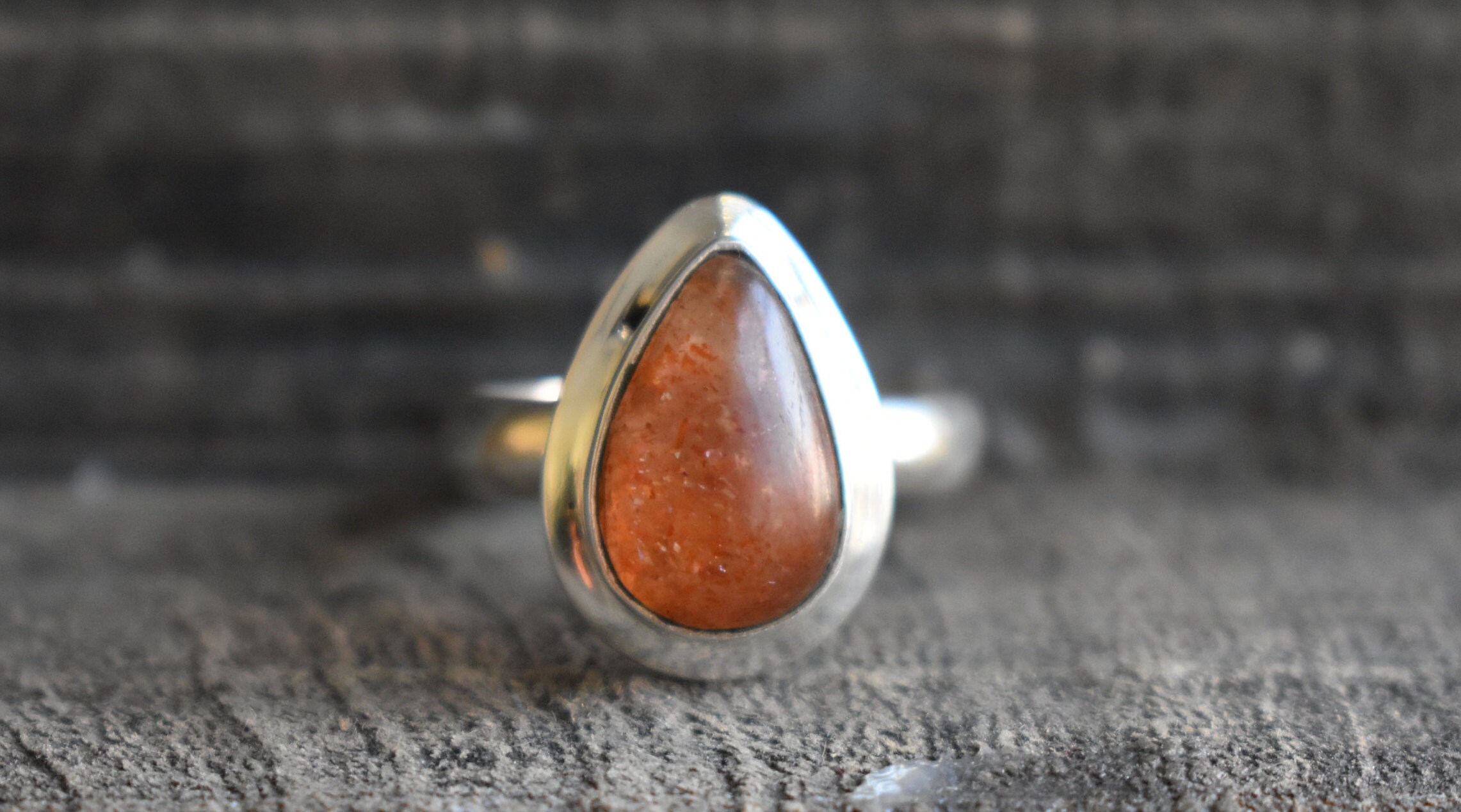 Aaa Sunstone Ring, 925 Sterling Silver, Orange Gemstone