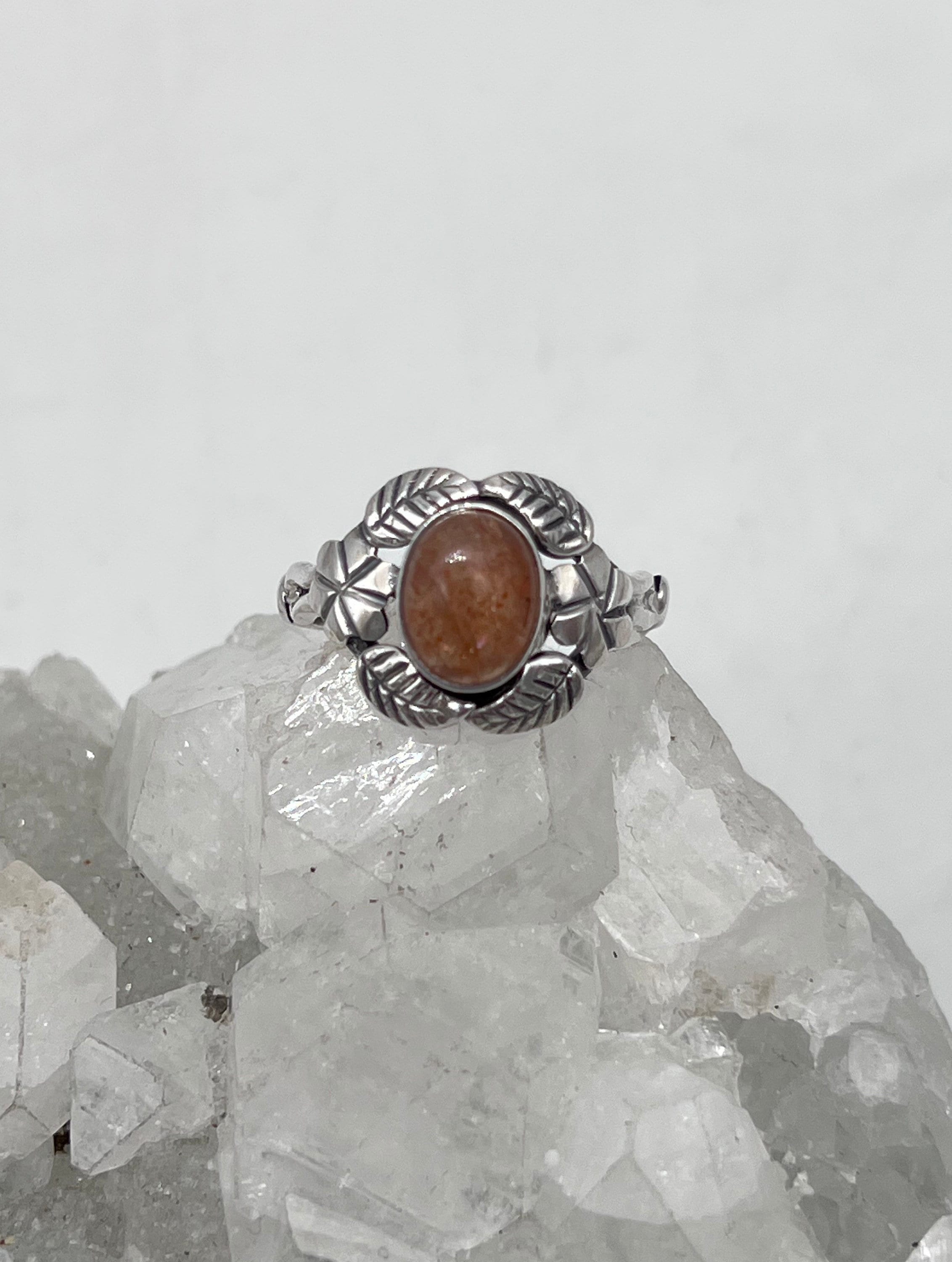 Beautiful Sunstone Ring, Size 7 1/2