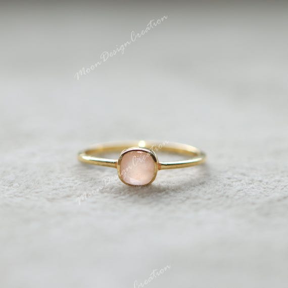 Sunstone Engagement Ring: Sterling Silver Promise Ring For Women