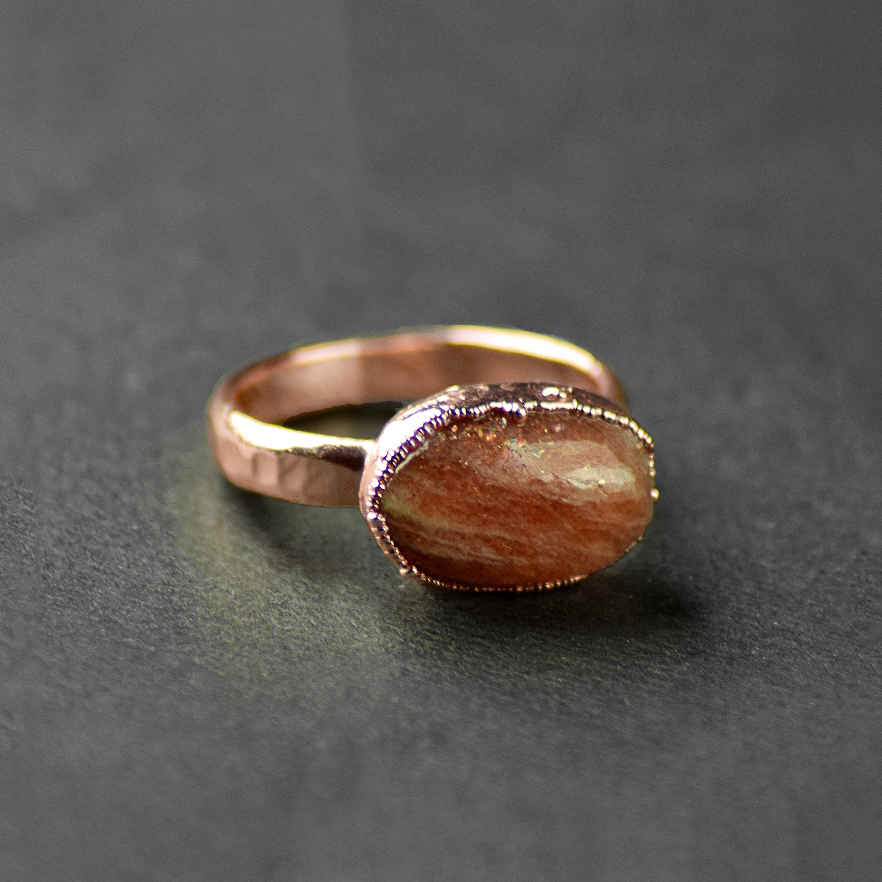 Sunstone Ring | Gemstone Ring | Dainty Ring | Wedding Ring | Rings For Women | Statement Ring | Stackable Ring | Copper Ring | Boho Rings