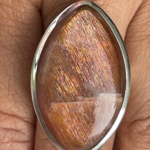 Handmade Marquise Sunstone Sterling Silver Statement Ring