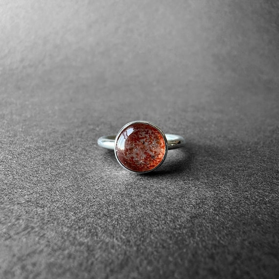 Natural Orange Sunstone Ring, High Grade Sunstone And Sterling Silver, One-of-a-kind Jewelry From Turkuaznaturalstones