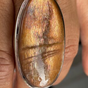 Oval Sunstone 925 Sterling Silver Statement Ring