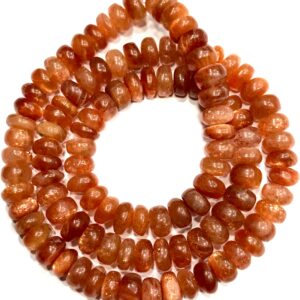 AAA+ Sunstone Smooth Rondelle Beads Natural Sunstone Gemstone Beaded Strand Top Quality Sunstone 6-7 MM Rondelle Beads Wholesale Stone Beads