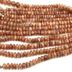 Brown Sunstone Rondelle Beads, Gemstone Jewelry Making (10-12mm, 8in Strand)
