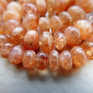 Sunstone Rondelle Smooth 6-7mm Beads-4in Strand Gemstone -jewelry Making-craft Natural Beads