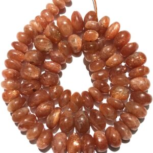Sunstone Smooth Rondelle Beads Natural Brown Sunstone Rondelle Beads 8mm To 12mm Genuine Sunstone Smooth Beads Sunstone Gemstone Bead Strand
