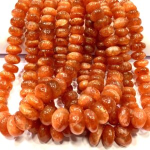 Wholesale Lot~Natural Sunstone Smooth Rondelle Beads Polished Rondelle Beads Dark Sunstone Gemstone Beads Wholesale Price Beads 5 Strand.