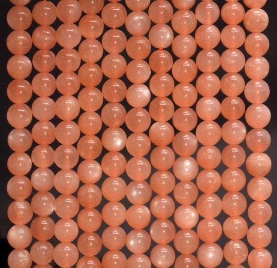 4mm-5mm Sunstone Gemstone Light Orange Round 4mm-5mm Loose Beads 15.5 Inch Full Strand (90147867-143)