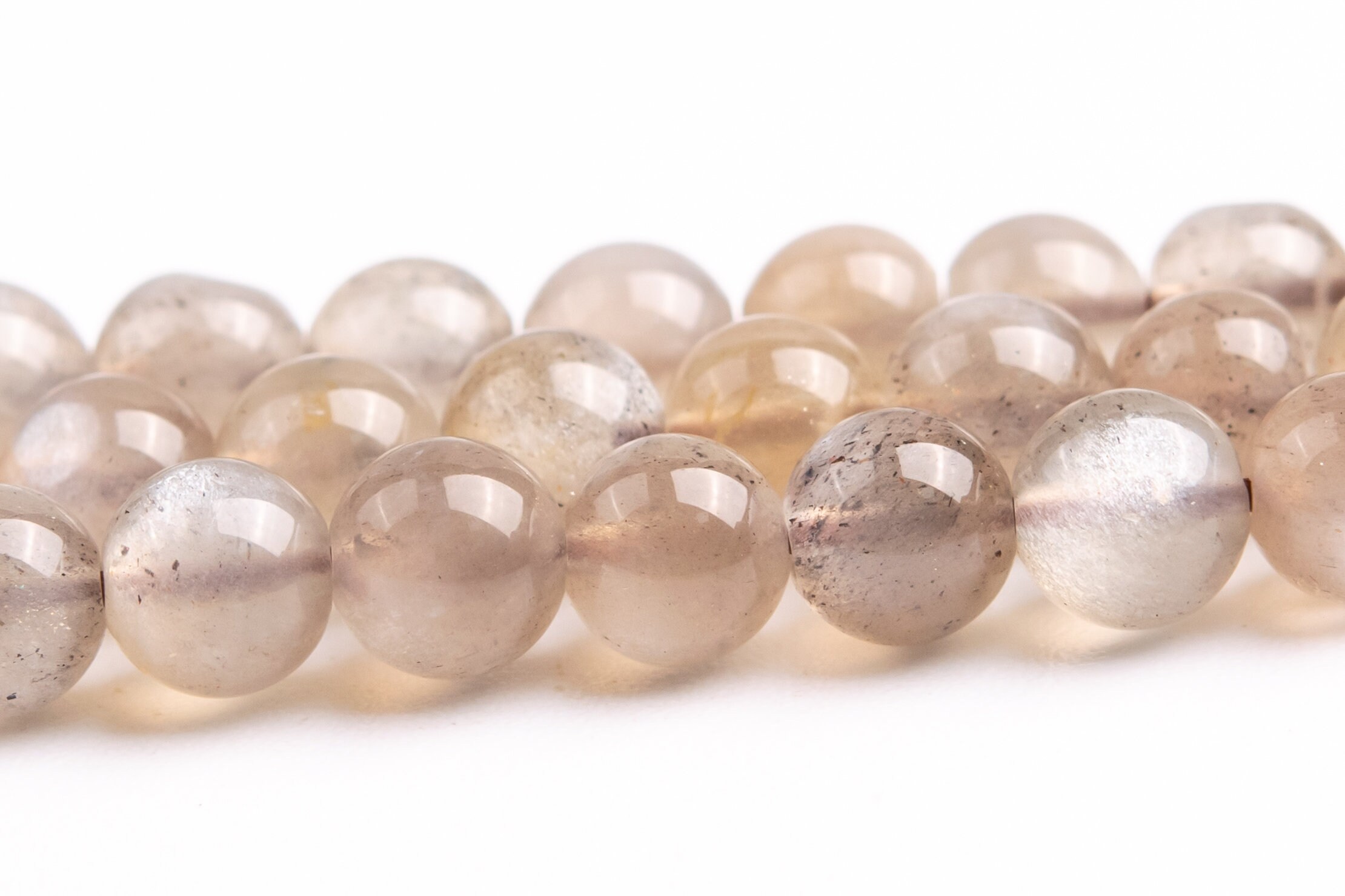 5mm Flash Light Gray Brown Sunstone Beads Grade Aa+ Genuine Natural Gemstone Full Strand Round Loose Beads 20.5" (118976-3477)