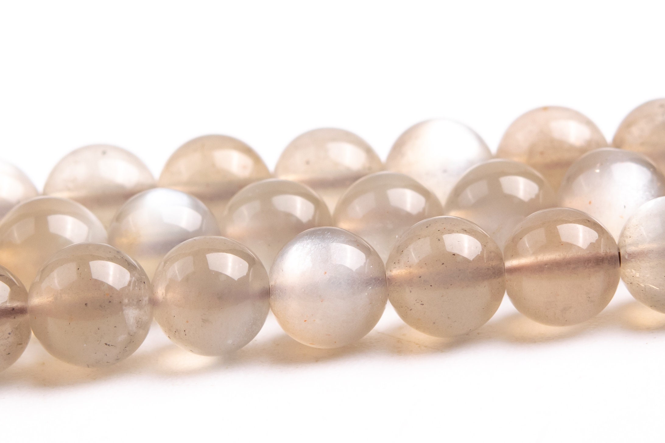 6-7mm Flash Light Gray Brown Sunstone Beads Grade Aaa Genuine Natural Gemstone Full Strand Round Loose Beads 20" (118977-3477)