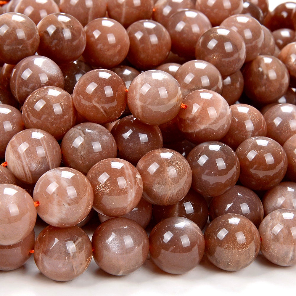 Natural Chocolate Sunstone Gemstone Grade Aa Round 11mm 12mm 13mm 14mm 15mm 16mm Loose Beads (d193)