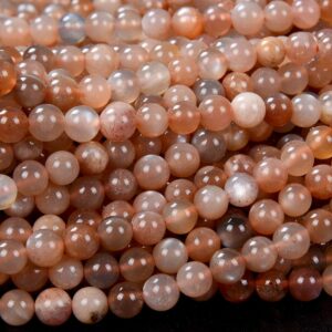 Natural Sunstone Gemstone Grade Aa Round 5mm 6mm Loose Beads (d163)
