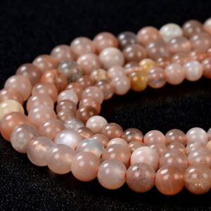 Natural Sunstone Gemstone Grade Aa Round 3mm 4mm 5mm Loose Beads Bulk Lot 1,2,6,12 And 50 (d130)