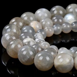 Natural Gray Sunstone Gemstone Grade A Round 5mm 6mm 9mm 12mm Loose Beads (d392)