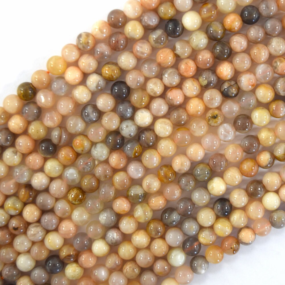 Natural Multicolor Sunstone Round Beads Gemstone 15.5" Strand 6mm 8mm 10mm S1