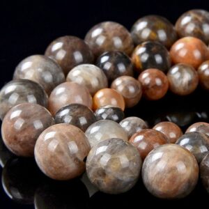 Natural Orange Black Sunstone Gemstone Grade Aa Round 6mm 7mm 8mm 9mm 10mm Loose Beads Bulk Lot 1,2,6,12 And 50 (d255)