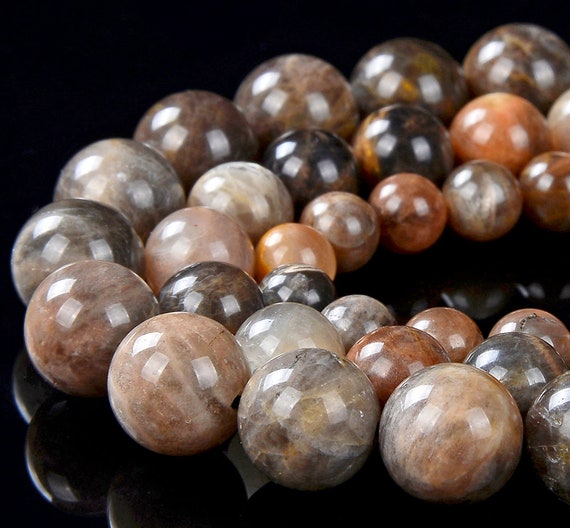 Natural Orange Black Sunstone Gemstone Grade Aa Round 6mm 7mm 8mm 9mm 10mm Loose Beads Bulk Lot 1,2,6,12 And 50 (d255)