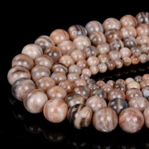 Natural Orange Gray Sunstone Gemstone Grade A Round 6mm 8mm 10mm 12mm 14mm Loose Beads Bulk Lot 1,2,6,12 And 50 (d8)