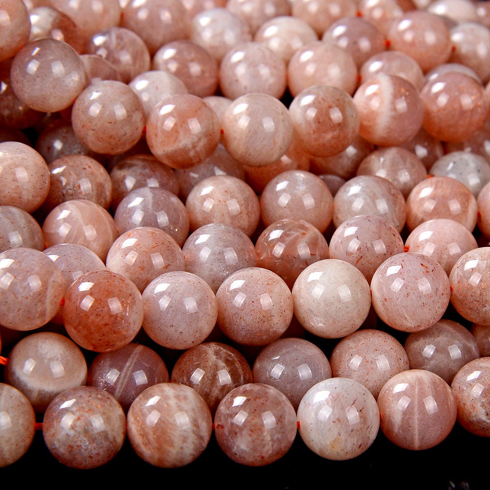 Natural Peach Sunstone Gemstone Grade A Round 4mm 5mm 6mm 7mm 9mm 10mm 11mm 12mm 13mm Loose Beads (d189 D190)