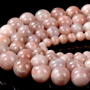 Natural Peach Sunstone Gemstone Grade A Round 4mm 5mm 6mm Loose Beads Bulk Lot 1,2,6,12 And 50 (d189)