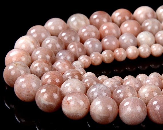 Natural Peach Sunstone Gemstone Grade A Round 4mm 5mm 6mm Loose Beads Bulk Lot 1,2,6,12 And 50 (d189)