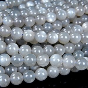 Natural Silver Gray Sunstone Gemstone Grade Aaa Round 6mm 8mm Loose Beads Bulk Lot 1,2,6,12 And 50 (d67)
