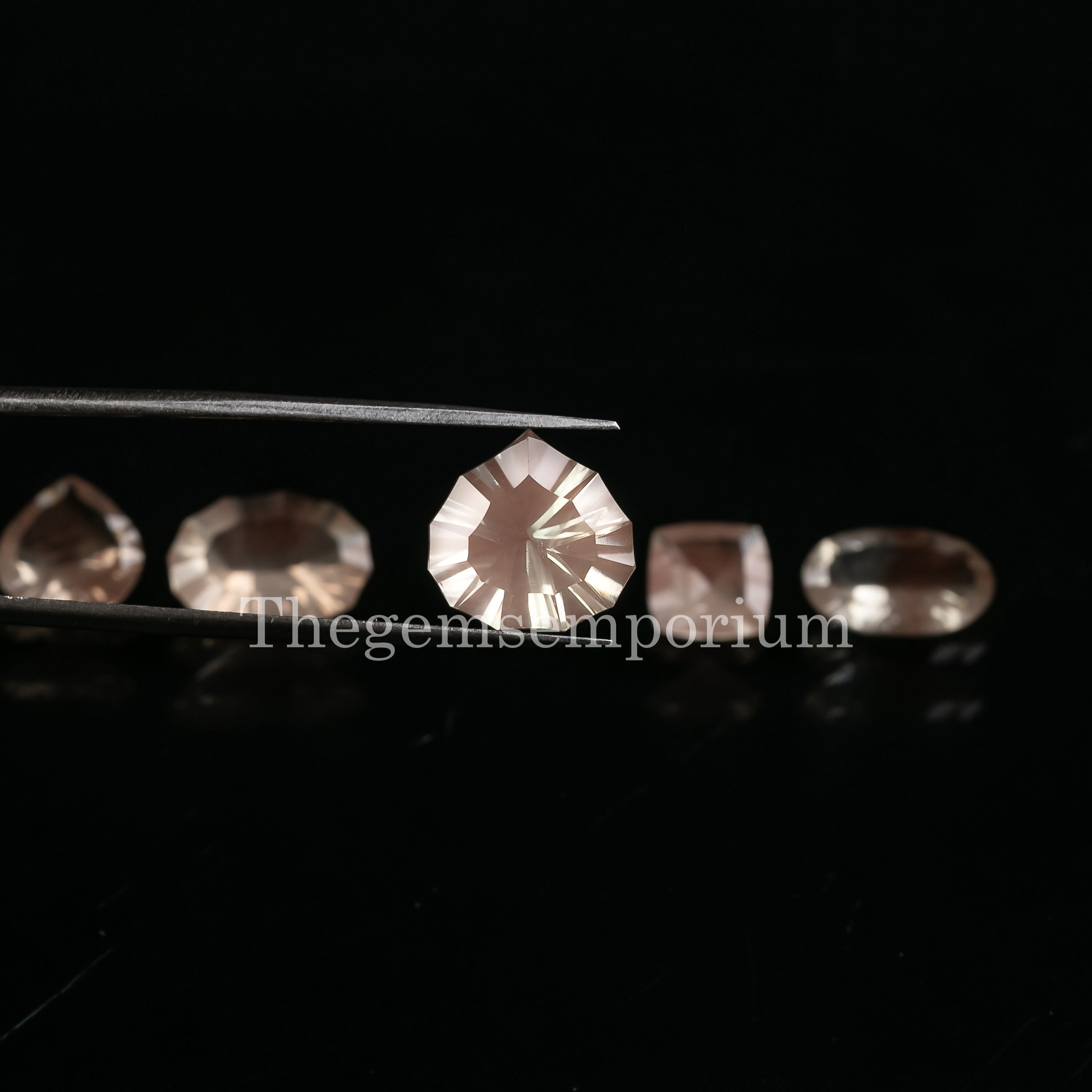 5 Pcs Mix Shape Lot, Oregon Sunstone Concave Cut Stone, Brilliant Gemstone Cut, Top Quality Loose Gemstone, Concave Cut Stone, Natural Gems