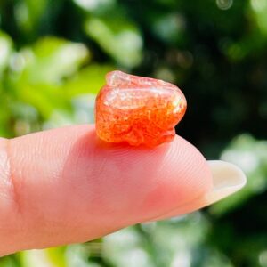 Sunstone Crystal Bunny: Glittering Orange Carved Gemstone (8-12 mm)