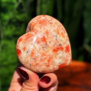 Sunstone heart -  for personal power & confidence - crystal heart