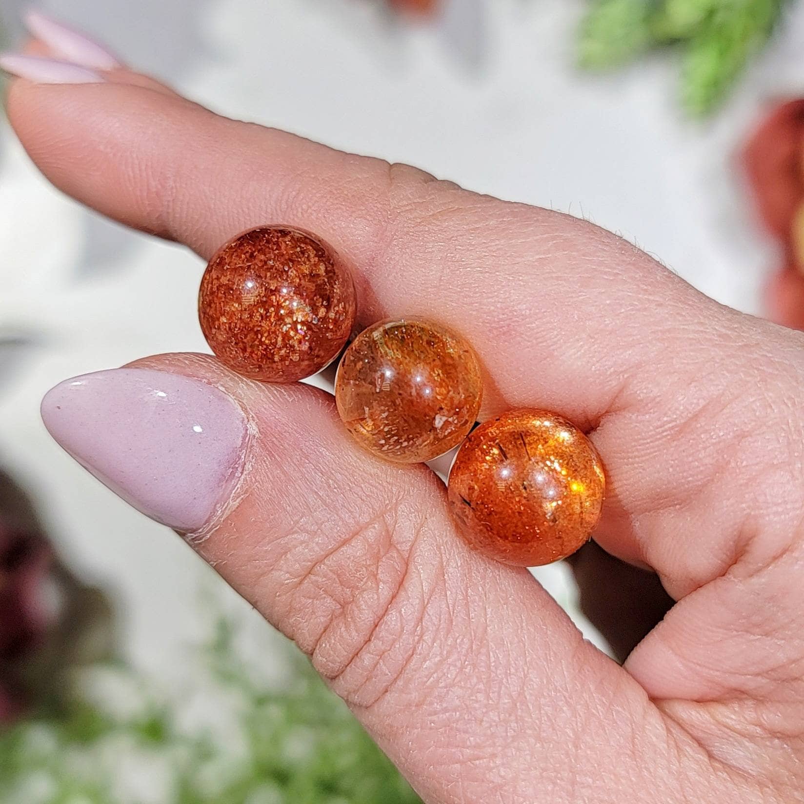 Sunstone Mini Sphere | Xs-l | - No. 538 (polished Orange Crystal Ball, Sacral Chakra, Healing Stone)