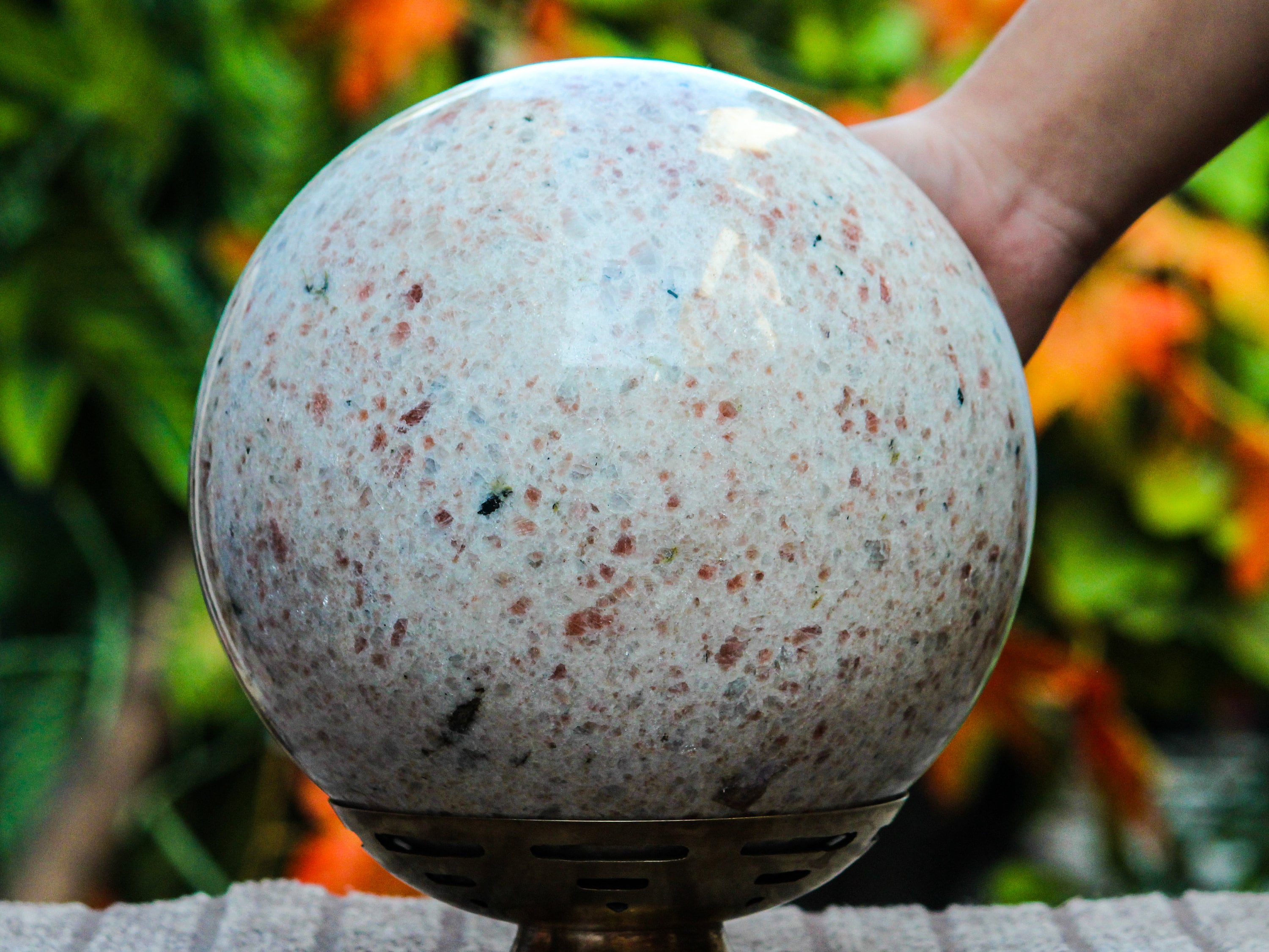 Large Sunstone Sphere: 220mm Crystal Healing Decorative