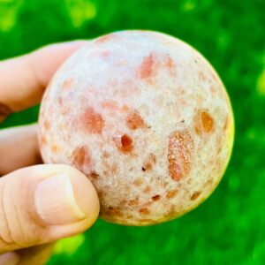 Large Sunstone Sphere: Natural Orange Peach Gemstone (40-60 mm)