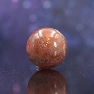 Mini Polished Rainbow Sunstone Sphere From Tanzania | Hematite Inclusions | 21.8mm | 14 Grams