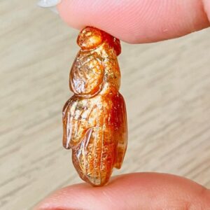 Orange Sunstone Crystal Goldfish: Glittering Gemstone Carving