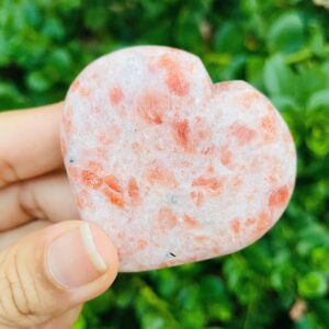 Orange Sunstone Crystal Heart Carving: Natural Gemstone (40-65 mm)