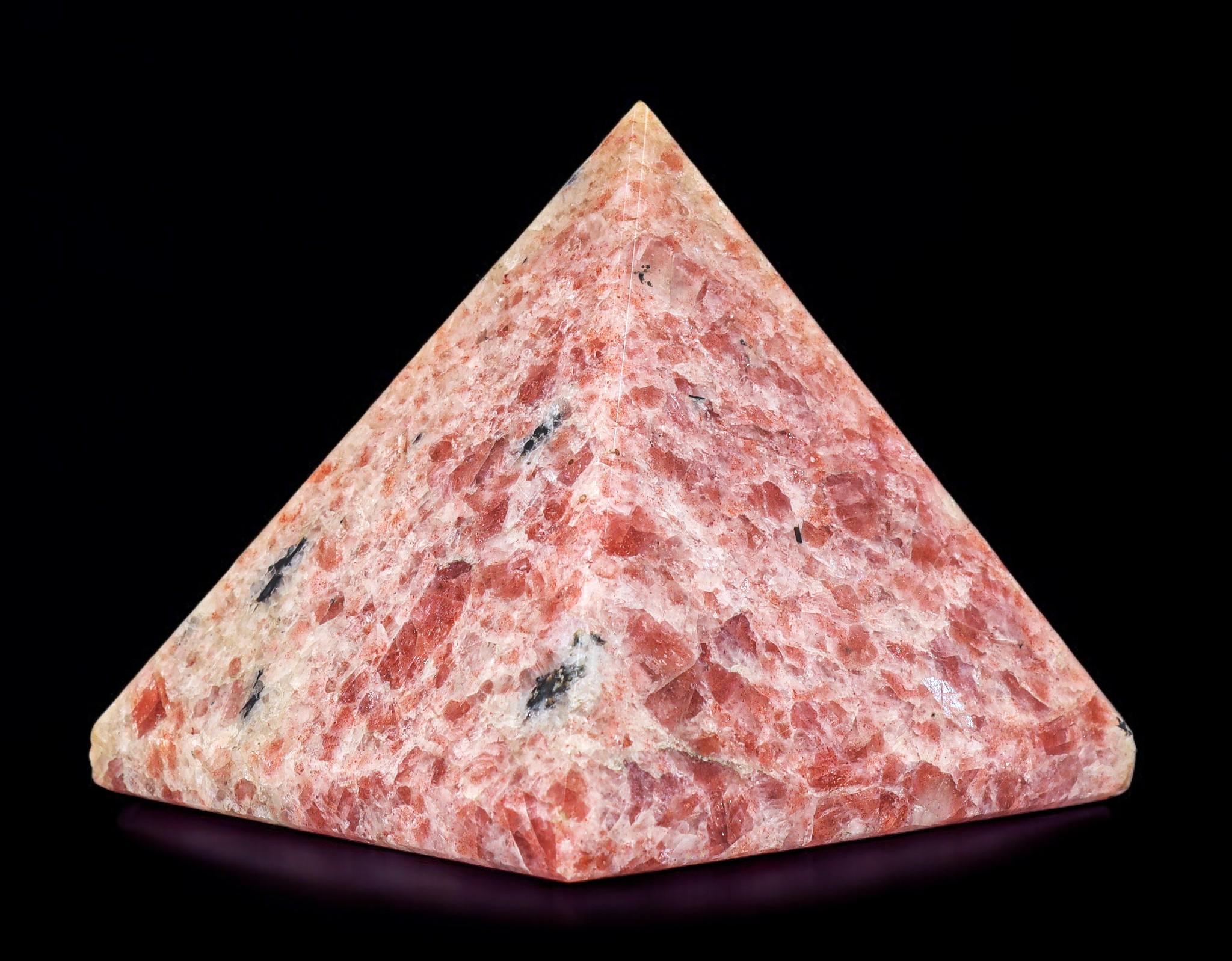 Orange Sunstone Crystal Pyramid : Emotional & Spiritual, Chakra Association Stone (80mm)