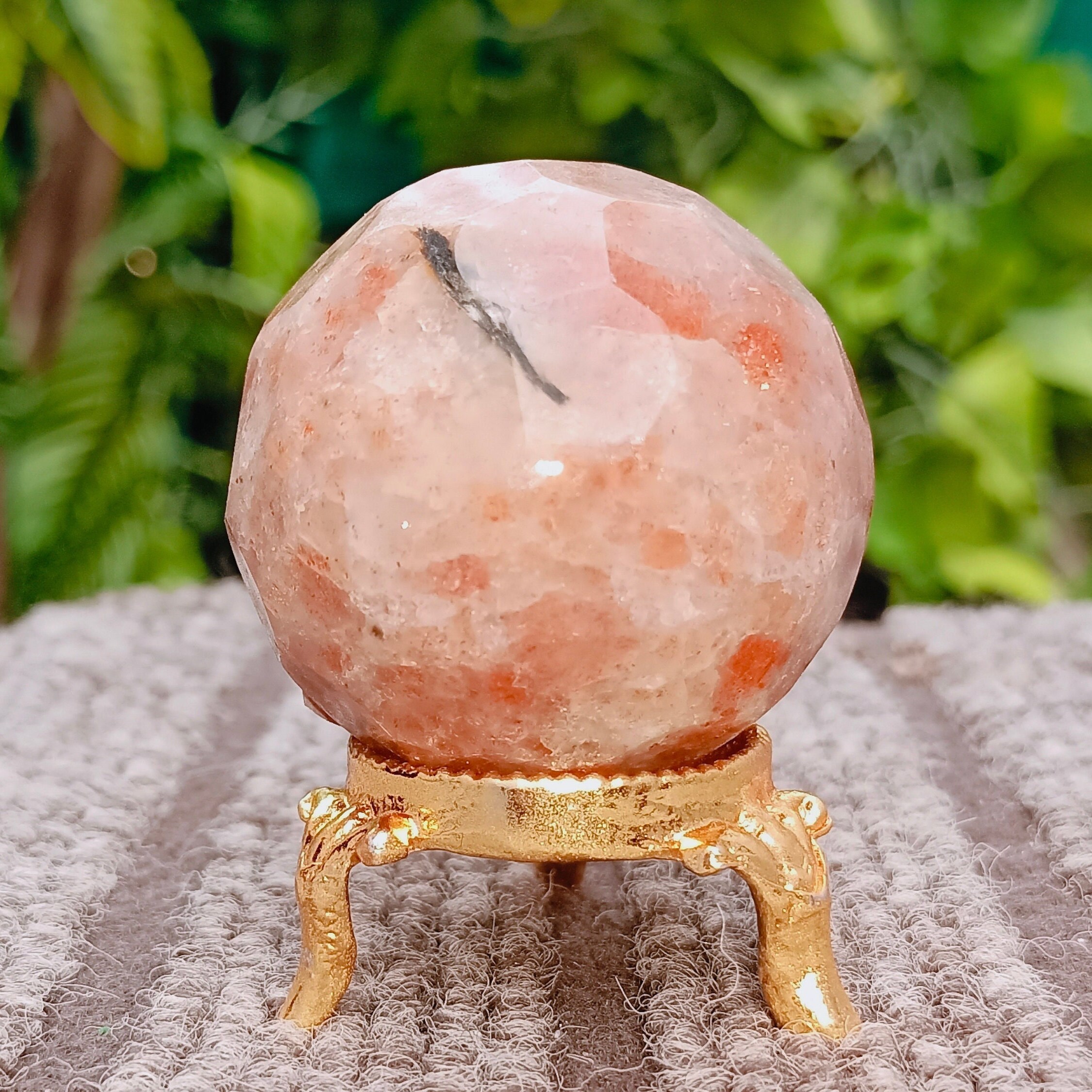 Orange Sunstone Sphere: 50mm Healing Crystal Reiki Ball