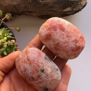 Orange Sunstone Palm Stone, Polished Crystal