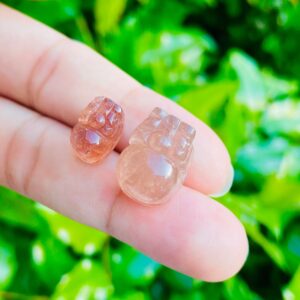 Pink Sunstone Pixiu Dragon: Natural Carved Crystal Gemstone