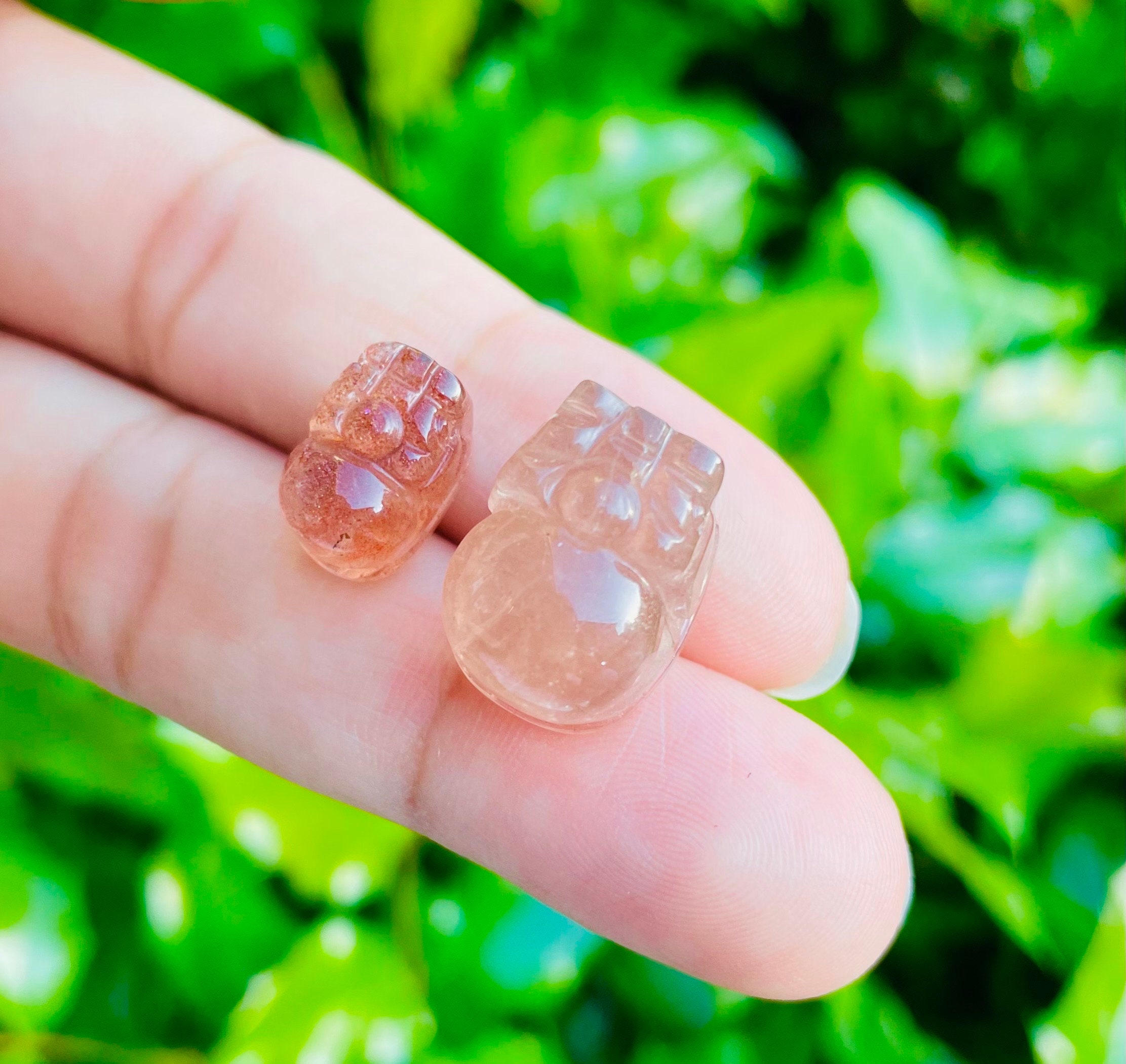 Pink Sunstone Pixiu Dragon: Natural Carved Crystal Gemstone