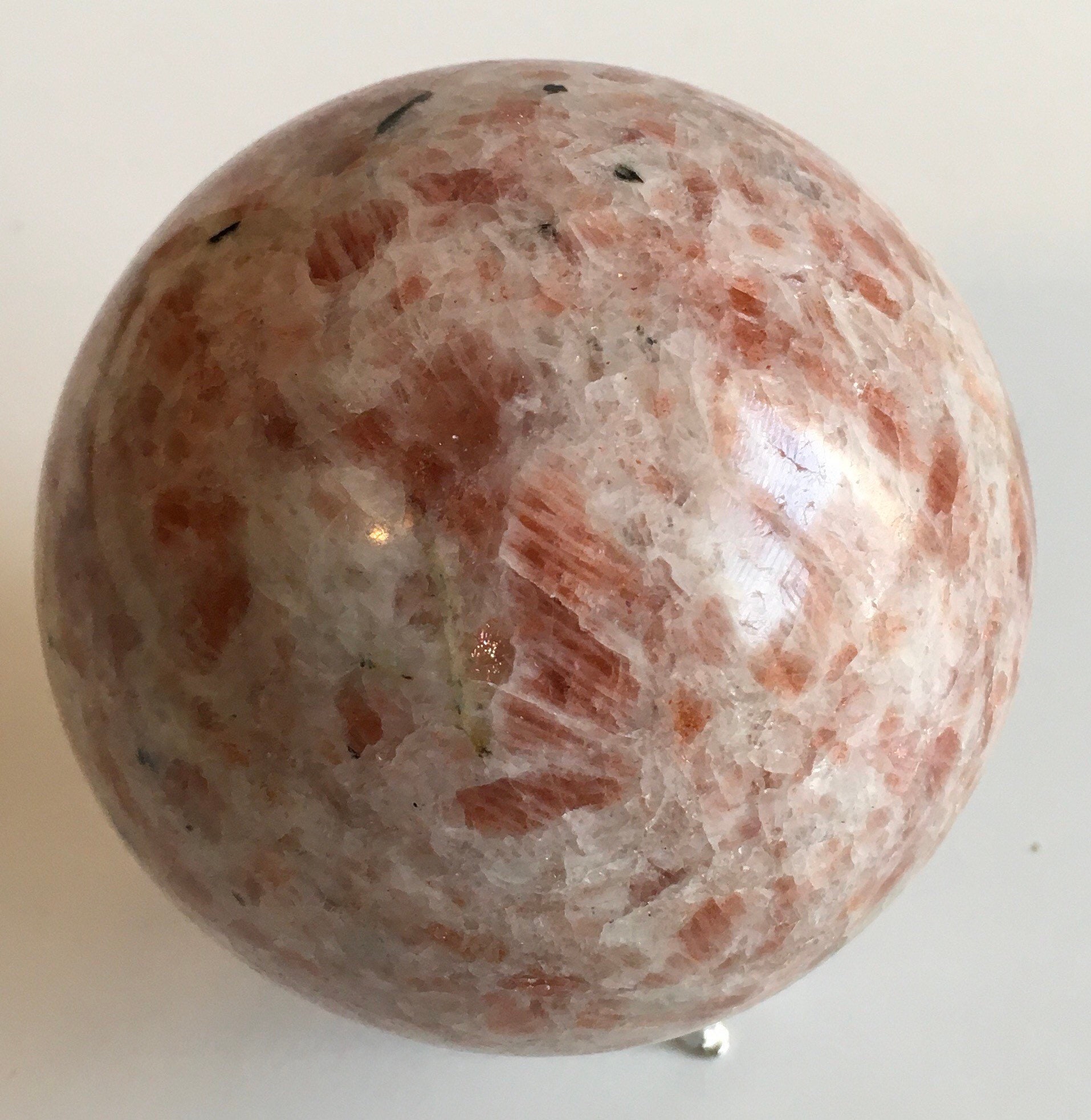 Sunstone Sphere: Healing Crystal, Chakra Stone (3", 644 Grams)