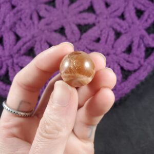 Sunstone Sphere High Quality Stones Crystal 19mm Ball Polished Orange Confetti Sparkle