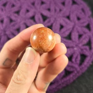 Sunstone Sphere High Quality Stones Crystal 22mm Ball Polished Orange Confetti Sparkle