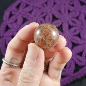 Sunstone Sphere High Quality Stones Crystal 20mm Ball Polished Orange Confetti Sparkle