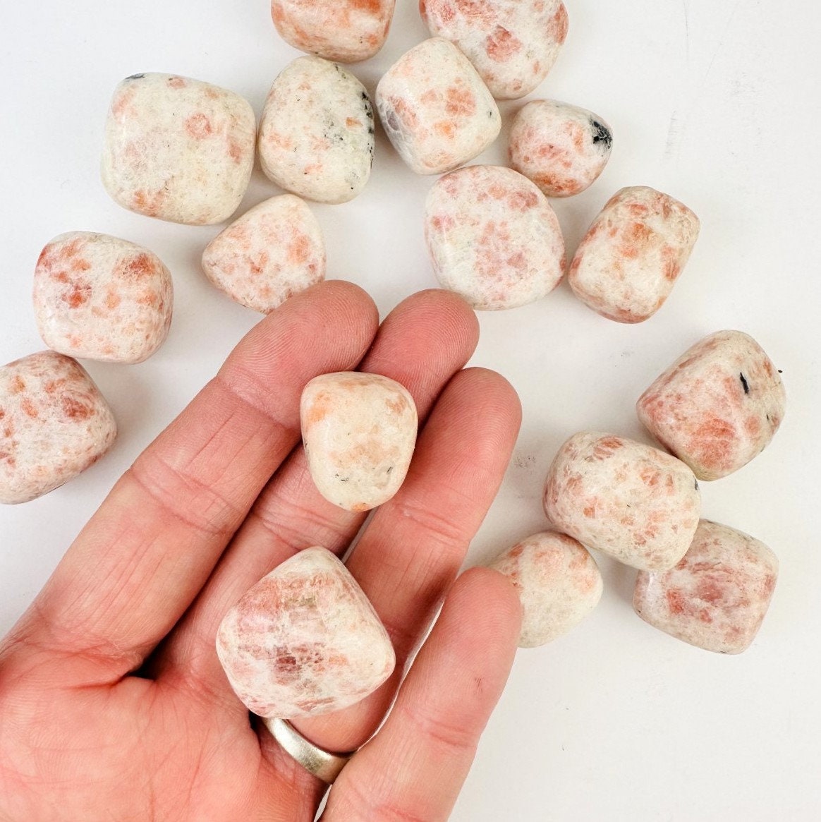 1/2 Pound Sunstone - Tumbled Polished Stones Bulk Crystals